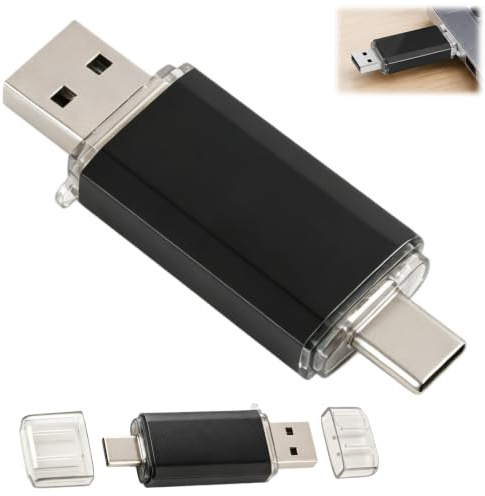 Memoria USB C 64 GB, 2-en-1 USB 2.0 y Tipo C OTG, Diseño Retráctil y Portátil, Compatible con Smartphones, Tablets, Ordenadores, TV, MacBook - Transferencia de Datos Rápida y Almacenamiento Seguro