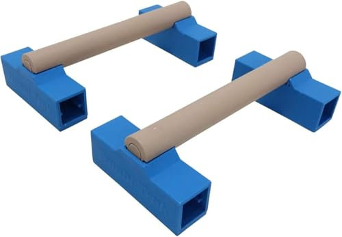 Tumbl Trak Portable Parallette Push Up Bars, Blue