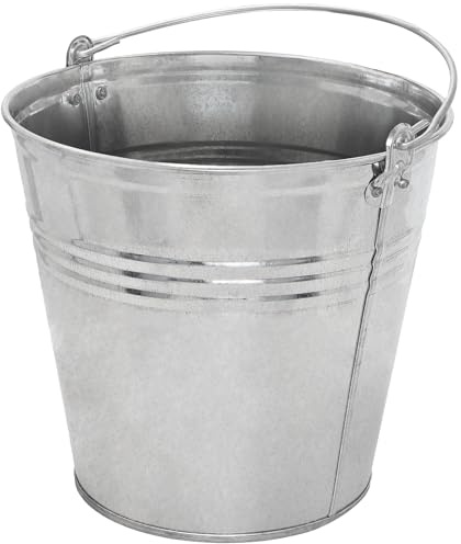KOTARBAU® Secchio Metallo - Acciaio Zincato - 10 L - Argento - Secchio Muratore - per Cenere - Acqua