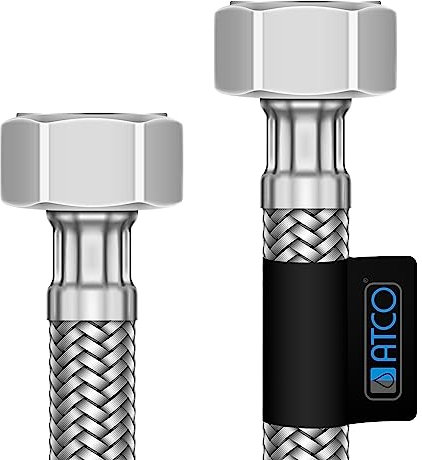 ATCO® Panzerschlauch Flexschlauch 1/2 IG x 1/2 IG verschiedene Längen (1/2 IG x 1/2 IG x 80cm)