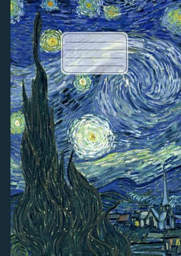 Quaderno di Musica Pentagrammato: Vincent Van Gogh, La Notte Stellata | Con 12 righi per pagina per scrivere, prendere appunti e comporre | Sheet Music Notebook | 110 pagine | Formato A4