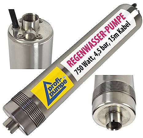 REGENWASSERPUMPE Tauchpumpe, ZISTERNENPUMPE, TAUCHDRUCKPUMPE, 25 m Kabel, ZISTERNE PUMPE für REGENWASSERNUTZUNG, REGENTANK, Pumpe mit Anschluß für SCHWIMMENDE ENTNAHME (Regen-Star SUPER 750)