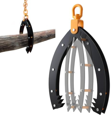 COYWEH Holzzange Verladezange Rückezange Holzgreifer Forstzange für Baumstämme bis 800 mm Größe 1000kg mit einem robusten Vier-Krallen-Griff und einem rutschfesten Zahndesign