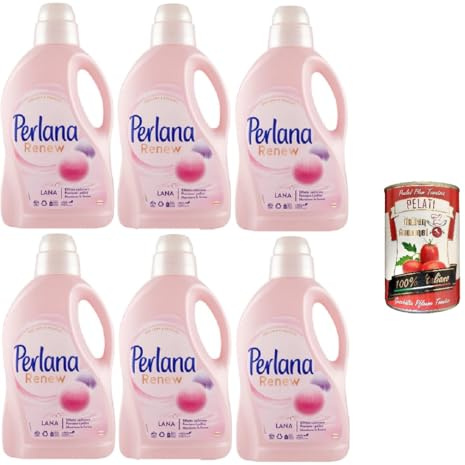 Perlana Renew Lana Rosa Detergente Lavadora para Ropa de Color, Efecto Cachemira, Previene la formación de píldoras + Italian Gourmet Pelati 400 gr