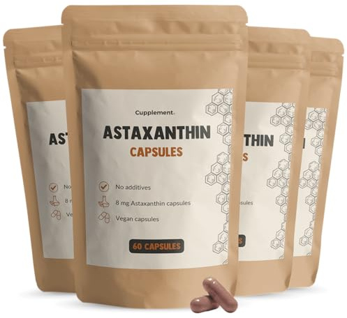 Cupplement Astaxanthine Capsules 8 mg Combideal 4x 60 Capsules - Peau & Yeux - 60 jours d'approvisionnement par sachet