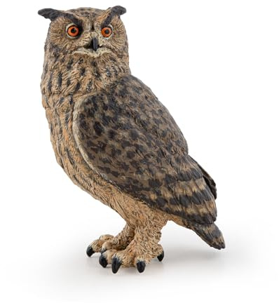 Figura Realista de Búho Real, Colección Animales del Bosque, Niños 3+ | Juego educativo sobre aves nocturnas | pintada a mano | pieza de colección | idea de regalo para la familia más curiosa