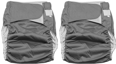 ieron 2 pcs Adult Cloth Diaper Covers, Adjustable Washable Reusable Waterproof Underwear for Incontinence, Leakproof High Waist Plastic Pants (M)