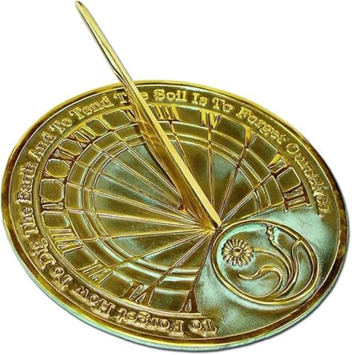 ANTIQUEMEDIEVAL Gardeners Reflection - Meridiana in ottone massiccio con riflessi verderamesi, 25,4 cm
