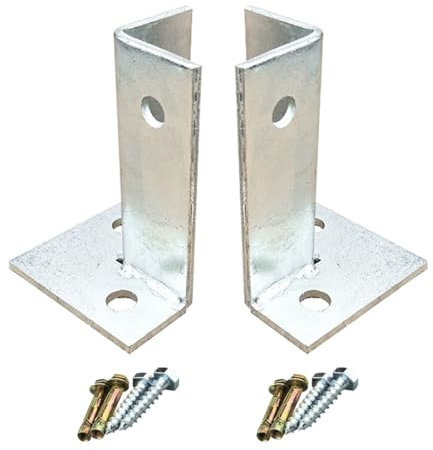 Stainless Steel Adjustable Post Base Bracket for Heavy Duty Pavilion Deck Railing Support Galvanized Wood Post Anchor with Deck Base Plate (2PCS 100mm Height)