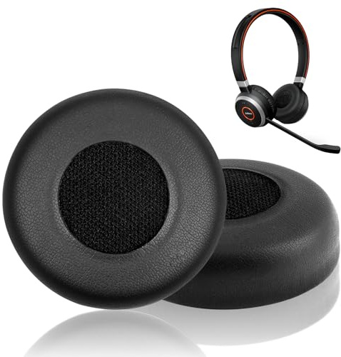 AXFEE Cuscinetti Auricolari di Ricambio per Jabra Evolve 20、20se、30、30II、40、65、65+, Cuscinetti Auricolari in Pelle Proteica, Schiuma ad alta Densità per I'isolamento dal Rumore - Nero
