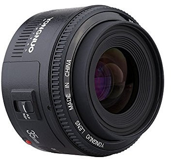 YONGNUO YN35mm F2 Lens 1:2 AF/MF Wide-Angle Fixed/Prime Auto Focus Lens for Canon EF Mount EOS Camera