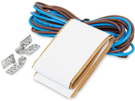 Mi-Heat Juego de conexión para un montaje seguro de una lámina térmica de carbono por infrarrojos, 2 conectores, cinta de vulcanización y cable de conexión doble aislado, calefacción por suelo