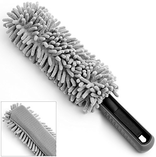 Monzana® Mikrofaser Felgenbürste mit Soften Borsten Felgenreiniger schonend & weich für Stahlfelgen Alufelgen Auto Felgen Reinigungsbürste Bürste