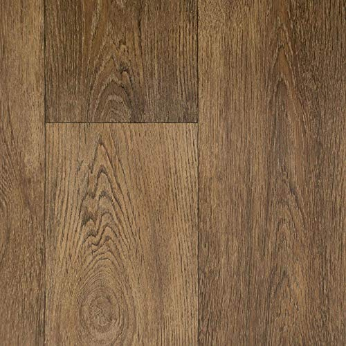 247Floors Forli Wood Plank Effect Vinyl Flooring 2.3mm Realistic Foam Backed Slip Resistant Lino (5m x 3m / 16ft 4 x 9ft 10, Brown Planks)