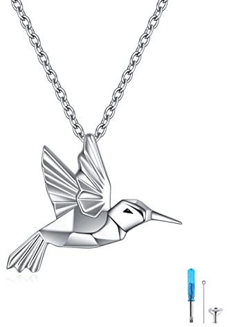 YFN Collier colibri, bijoux pour femme, en argent sterling, croix, colibri, marguerite, cadeau pour fille, Argent sterling, Zircone cubique