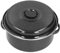 Roaster Pan with Lid, 11 Inch Round Enamel Iron Roasting Pan with Rack for Turkey Meat Bread Veg, Black