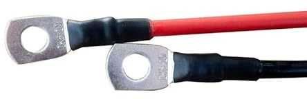 Offgridtec 2m Batteriekabel 10mm² Beidseitig M8 Ösen, Öl-, Kälte & UV-beständig, Flammwidrig, Für Geräte mit M8 Schraubterminal, Ideal Für Laderegler, Wechselrichter & Batterieladegeräte, Rot/Schwarz