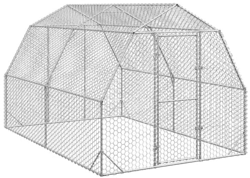 vidaXL Hönsgård 2,5x4x2,25 m galvaniserat stål