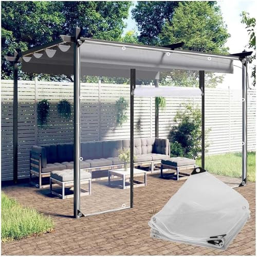 Sonakia Clear Gazebo Tarpaulin Side Panels, Outdoor Tarp Curtains With Zipper Door, Transparent Pvc Protective Tarpaulin, Pergola Terrace Waterproof Tarpaulin Side Panels,WxH-1.5x3m/4.9 * 9.8ft