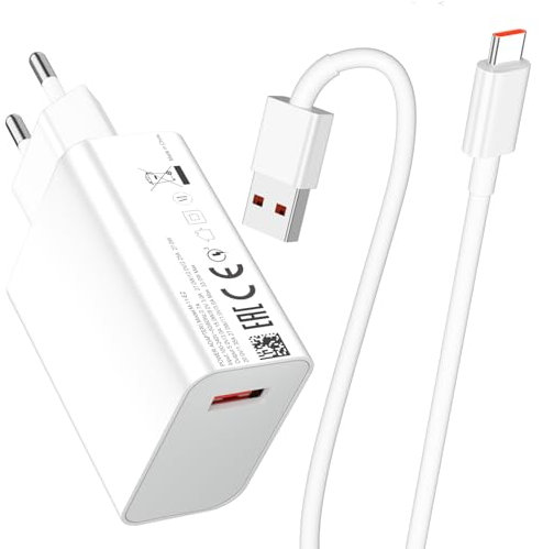 AIAUXAI USB Ladegerät für Xiaomi Redmi Note 14 14C 13C Pad Pro 33W Schnellladegerät Netztei mit 6A Typ C Ladekabel 1M für Redmi Note 13 Pro 12S 11 10 9T 9C 8 Mi11 Fast Charger für POCO M6 M5 C65 X5 F3