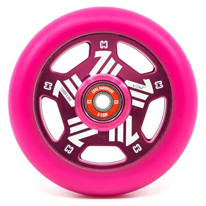 CORE Vent Stunt Scooter hjul – 110 mm ekrat ultralätt hjul med ABEC 9 lager legering kärnhjul (ersättning Pro Scooter hjul) – rosa