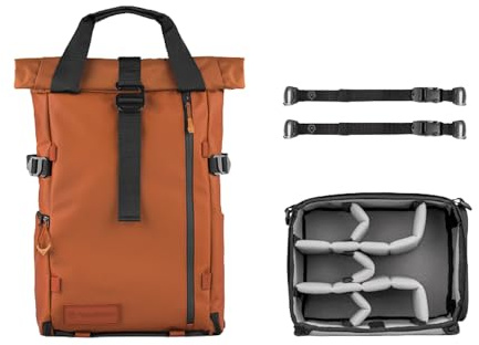 WANDRD PRVKE V4: zaino da viaggio e fotocamera resistente alle intemperie, borsa per il trasporto quotidiano con custodia per laptop, accesso rapido ed espansione rolltop, Arancione Sedona, 31L