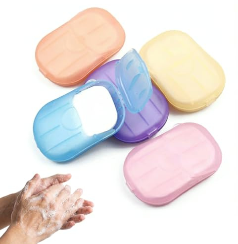 YIPFEN Set 4 Pezzi: Fogli di Sapone Monouso, Sapone da Viaggio, Carta Saponata, Sapone in Fogli per Esterni