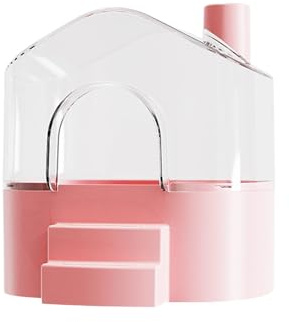 Snorvixre Clearly View - Casa de baño de arena de 360 grados para hámster, base a prueba de salpicaduras para explorar, esconderse para dormir, fácil limpieza, mantenimiento, casa de baño de arena