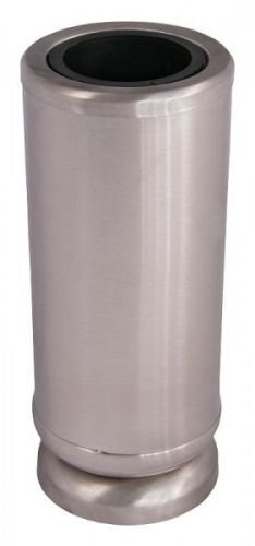 Gerade Grabvase aus Edelstahl, matt gebürstet