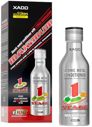 XADO Motoröl Additiv - Verschleißschutz Öl Additiv AMC Maximum 1 Stage RF100 - Ölverlust Stop für Diesel, Benzin und LPG Motoren - Motor Schutz, Verbesserung - Anti-Verschleiß Motorenöl Additiv, 225ml