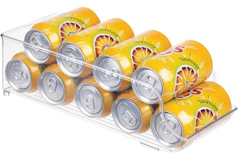 iDesign Soda Can Dispenser for Refrigerator or Pantry - Clear - Made in USA