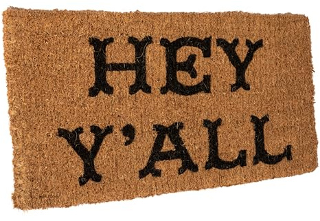 Creative Co-Op Natural Coir Hey Y'all Doormat