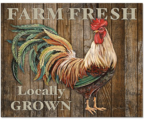 CounterArt 'FARM FRESH ROOSTER' Glass Cutting Board, 15 x 12