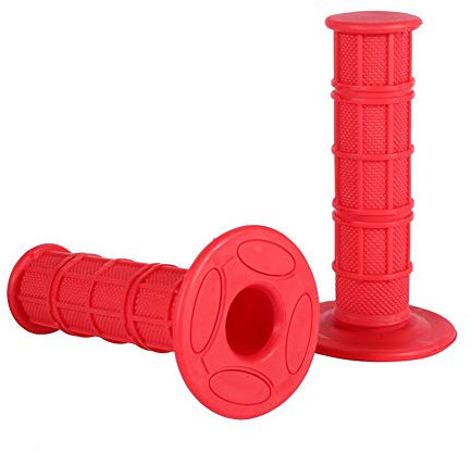 Manopole moto, Manopole per manubrio 1Paio 7/8 22mm per moto impugnature antiscivolo e comode per Pit Dirt Bike(Rosso)