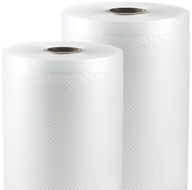 Palucart - 2 Rollos para envasar alimentos al vacío - Medidas 25 x 600 cm - Rollo gofrado - Bolsas al vacío para alimentos - Se adaptan a medida