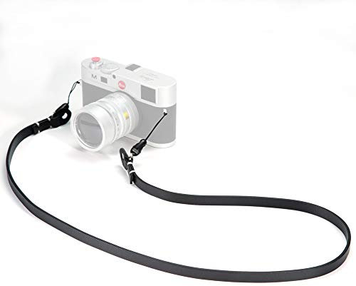CANPIS Echtes Leder Kamera gurt Schnellverschluss, CP003 Vintage Kamera Schultergurt Hals ragegurt für Nikon Canon Sony Pentax Leica Olympus Fuji Alle DSLR-Kamera (Schwar)
