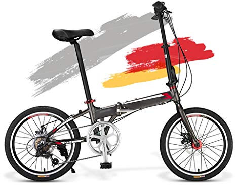 TYXTYX 20 Zoll 7 Speed klappräder Fahrrad Faltrad, Cityräder für Damen & Herren, Klappräder Mountainbike,Alurahmen,Dunkelgrau