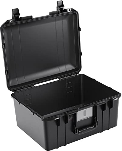 PELI 1557 Air Maleta de Transporte Ligera para Drones, cámaras y Otros Equipos frágiles, estanca e Impermeable al Polvo, 36L de Capacidad, Fabricada en EE.UU., sin Espuma, Color Negro