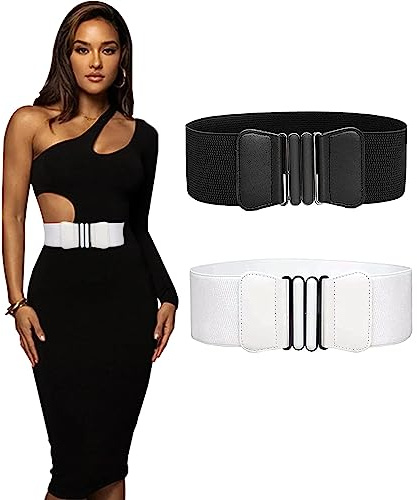 Zhenzhenlo Ceinture Large Élastique Haute 2 Pièces Pour Femme - Vintage Robes, Jeans, Jumpsuit, Coat