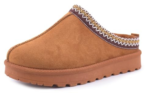 JOMIX Zapatillas de Casa Mujer Pantuflas Invierno Calentitas con Forro Peluche Antideslizantes Cómodas y Suaves Zuecos de Felpa Mule para Estar por Casa