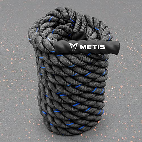 METIS Battle Rope | Träningsrep | Längder: 9m, 12m och 15m | Tjocklekar: 38mm och 50mm | Premium Viktat Rep För Hemmaträning, Gym, Crossfit, Styrketräning (38mm, 12m)