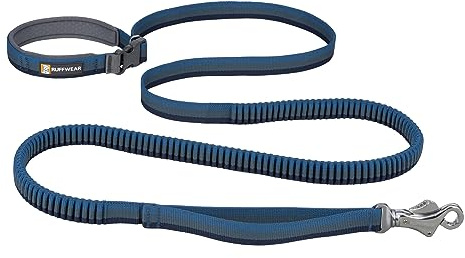 RUFFWEAR Roamer Bungee Dog Lead, Running Dog Leash, Extendable Dog Lead, Hand Held or Waist Worn Lightweight Adjustable Dog Rope, Premium Pet Accessories for Walks, 2.2-3.4m Long, Orion Blue