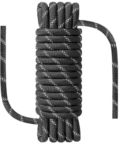 NorthPada Braided Floating Reflective Boat Rope 10mm x 5m Black | Marine & Mooring Use, Kayak & Canoe, Camping & Hiking, Anchor & Dock Lines, Rescue & Rafting
