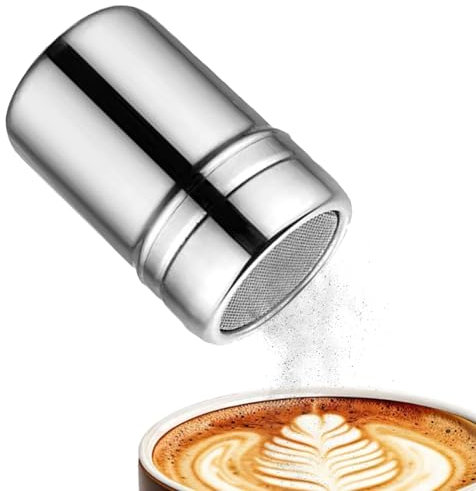 Spargitore per zucchero a velo in acciaio inox – Spargitore per cacao – Spargitore per cioccolato – Spargitore per cacao a maglia fine – Colino per cacao in polvere di cioccolato (L)