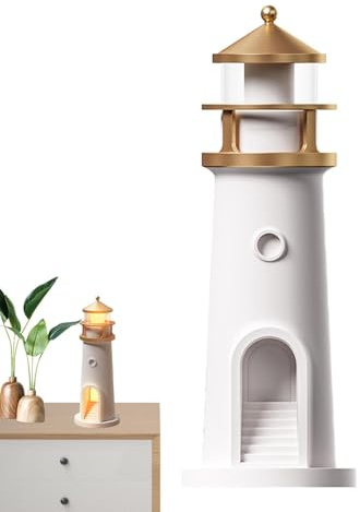 Lámpara de mesita de noche, faro, lámpara de noche, portátil, náutica, LED, luz nocturna, proyector de luna, luz nocturna, diseño de playa oceansea para decoración del hogar, dormitorio, mesa
