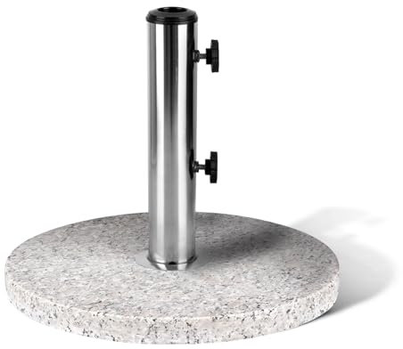 KEPLIN Support de Base de Parasol 12 kg – Support de Parasol en Granit Robuste pour Jardin, mobilier d'extérieur, auvent, tonnelle, auvent – Résistant aux intempéries – Convient aux poteaux de 45 mm