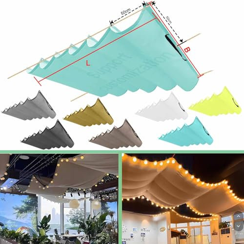 Rétractable Vague Toile D'ombrage Rectangulaire 50x450cm(BxL) Voile d'ombrage en Polyester bloquant Les UV pour terrasse Garage Jardin Bleu Marine