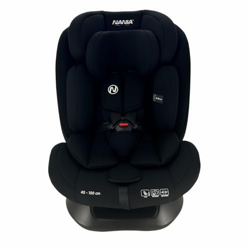 Nania Prato Child car seat - I-Size 40-150 cm - Upgradeable from Birth to Approx. 12 Years - Safety Belt attachments - Adjustable headrest and tilt, Lumbar Insert and Reducer