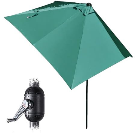 IMUNKT Demi Parasol De Balcon Rectangulaire Parasol Mural De Extérieur avec Manivelle Portable Parasol De Marché Protection UV 250x130cm(Green)