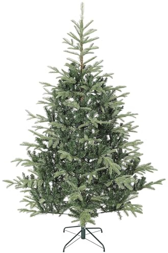 HOMCOM Árbol de Navidad Artificial 210 cm, Árbol de Navidad con 1123 Ramas Densas y Soporte Metálico Plegable, Fácil Montaje, para Salón, Interior, Verde